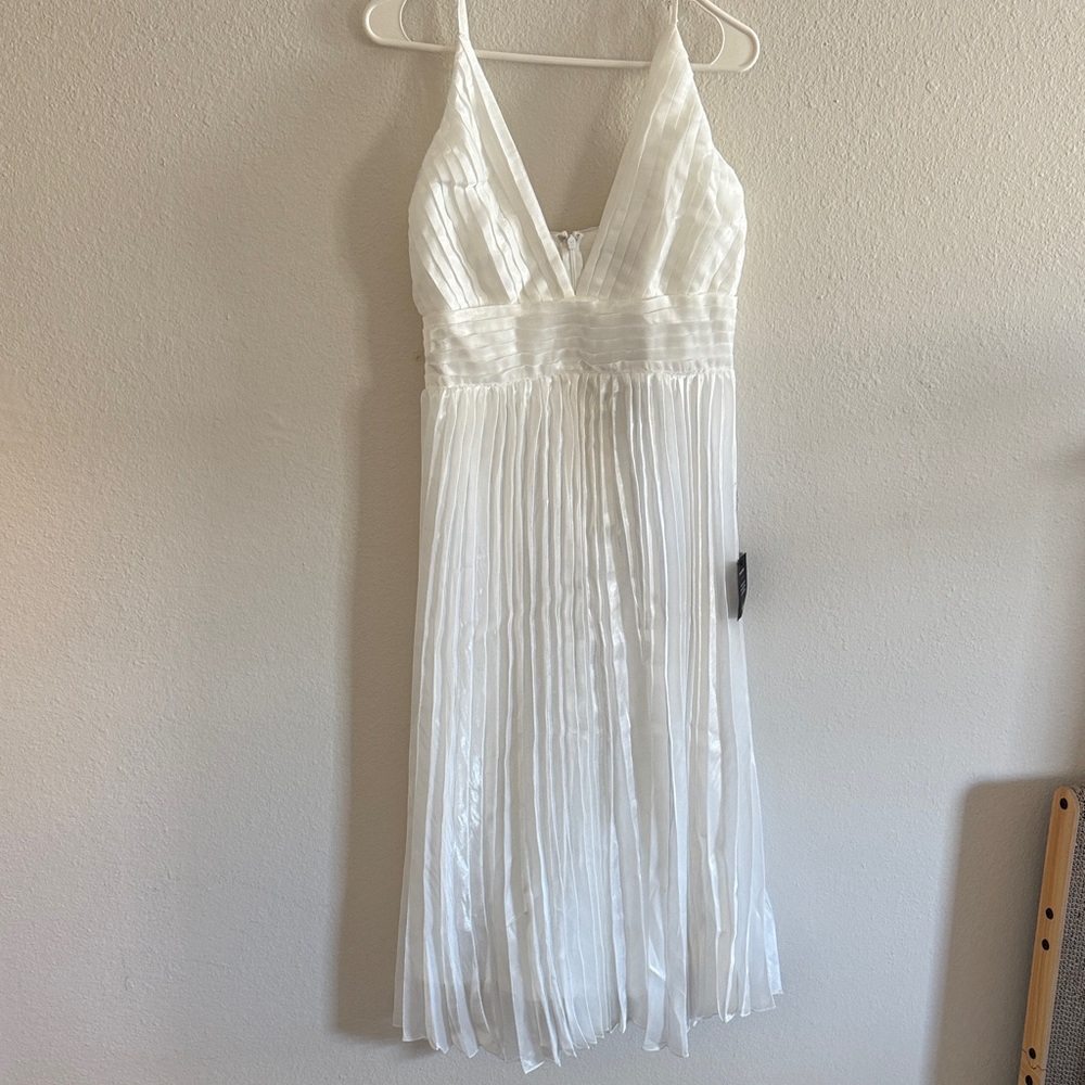 Women’s wedding event dress in iridescent white